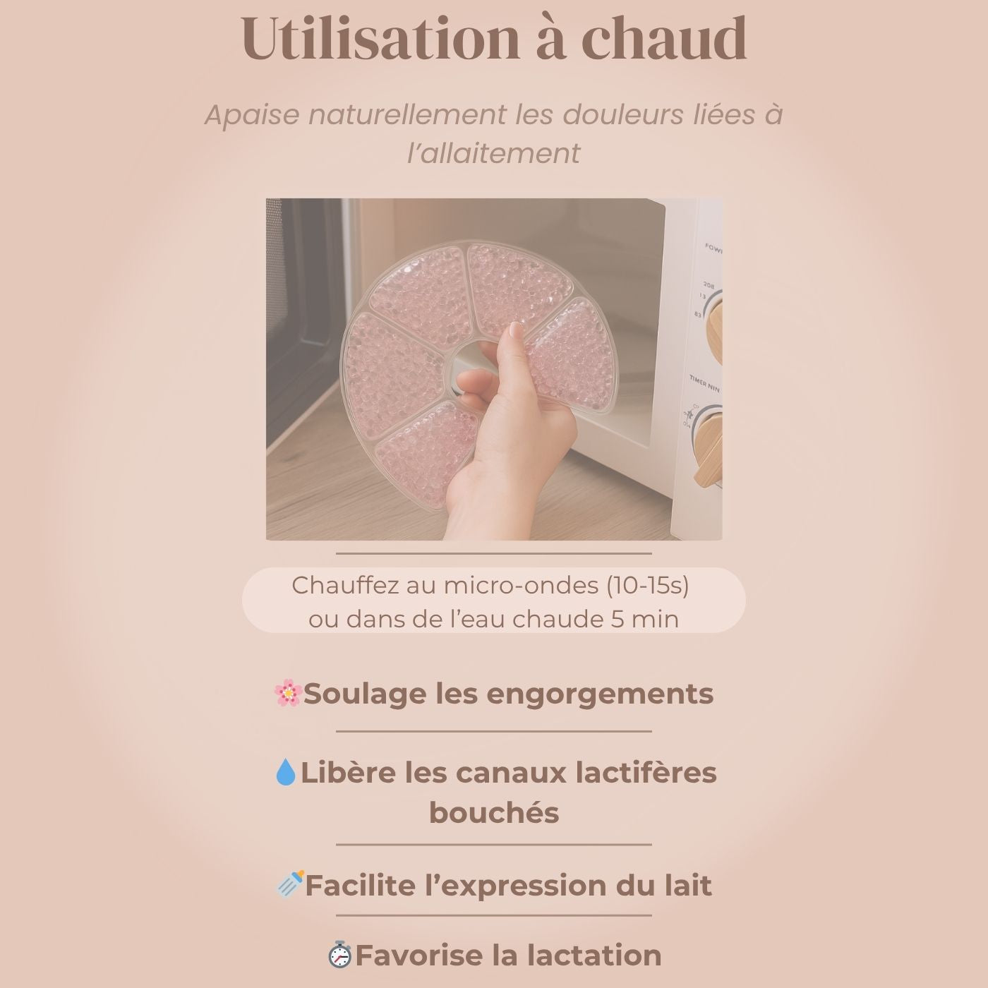 Coussin Thérapeutique Chaud/Froid Isanoa™ – Soulagement Naturel pour Mamans Allaitantes